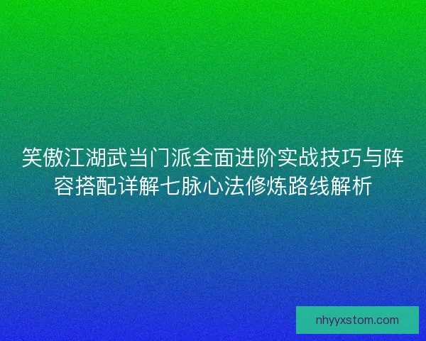 笑傲江湖武当门派全面进阶实战技巧与阵容搭配详解七脉心法修炼路线解析